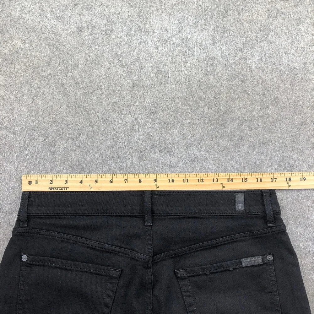 7 For All Mankind Jeans Mens 33x30 Black Dark Wash Regular Straight Denim Luxe